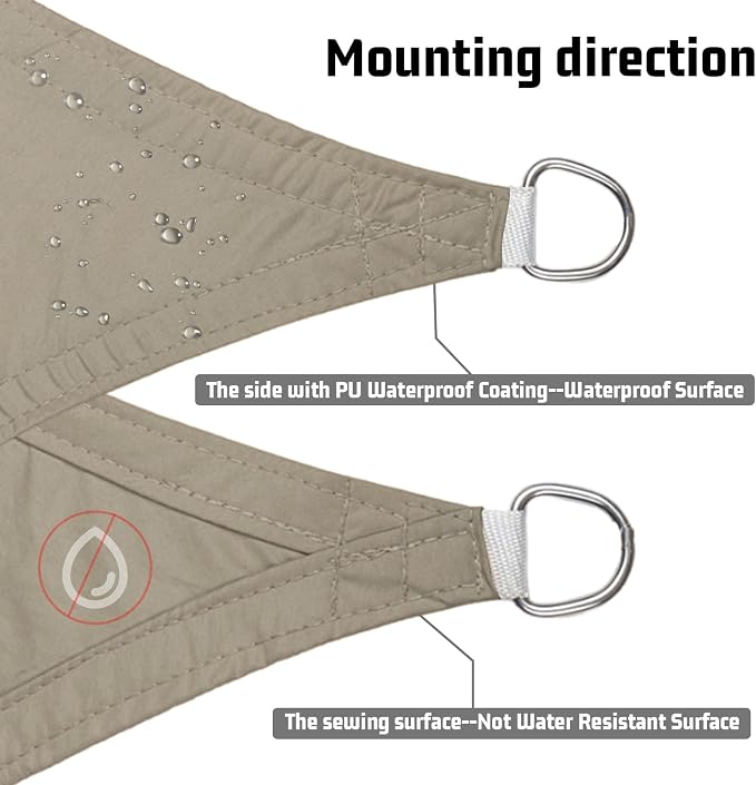LOVE STORY Rectangle 9'x10' Waterproof Sun Shade Sail Canopy UV Block - Image 3