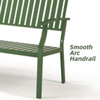 Outdoor Bench Weatherproof Aluminum Patio Garden Bench, Patio Loveseat - Image 4