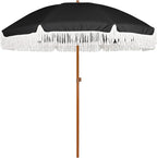 AMMSUN 7ft Patio Umbrella with Fringe Outdoor Tassel Umbrella UPF50+ Premium by AMMSUN