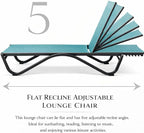 Kozyard Outdoor Chaise Lounge Chair, Full Aluminum Frame, Adjustable Reclining - Image 5