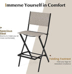COSTWAY Outdoor Patio Bar Chair Set of 4, Folding Bar Height Stool - Image 8