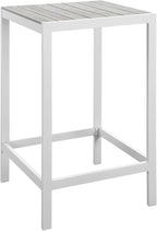 Modway Maine Aluminum Outdoor Patio Bar Table in White Light Gray by Modway