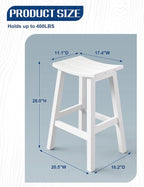 Weatherproof Bar Stools Set of 4, Saddle Seat, Bar Height Stools - Image 3