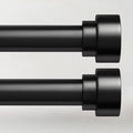 2 Pack Curtain Rods for Windows 28 to 48, 1 Inch Adjustable Black Heavy Duty by TimeForest