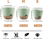 Self-Watering Plant Pots with Water Level Indicator, Drainage Holes & Saucers – - Image 2