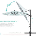 Best Choice Products 10ft Solar LED Cantilever Patio Umbrella, 360-Degree - Image 5
