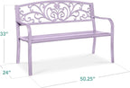 Best Choice Products Outdoor Bench Steel Garden Patio Porch Furniture - Image 2