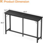 ODK 63 inch Bar Table, Bar Height Pub Table, Counter Height Bar Table, - Image 3