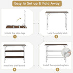 COSTWAY Folding Picnic Table, Portable Camping Table - Image 6