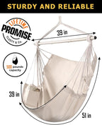 ADVOKAIR Hammock Chair Swing, Heavy-Duty Hanging Rope Swing Seat Supports 500 - Image 5