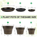 Plant Planters Pots Set of 4 Pack 13 Inch，Large Plastic Flower Pot - Image 3