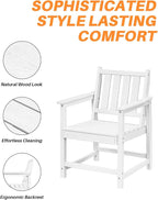 Patio Dining Chair Set of 2, HDPE Outdoor Dining Chair, Ergonomic HDPE Dining - Image 8