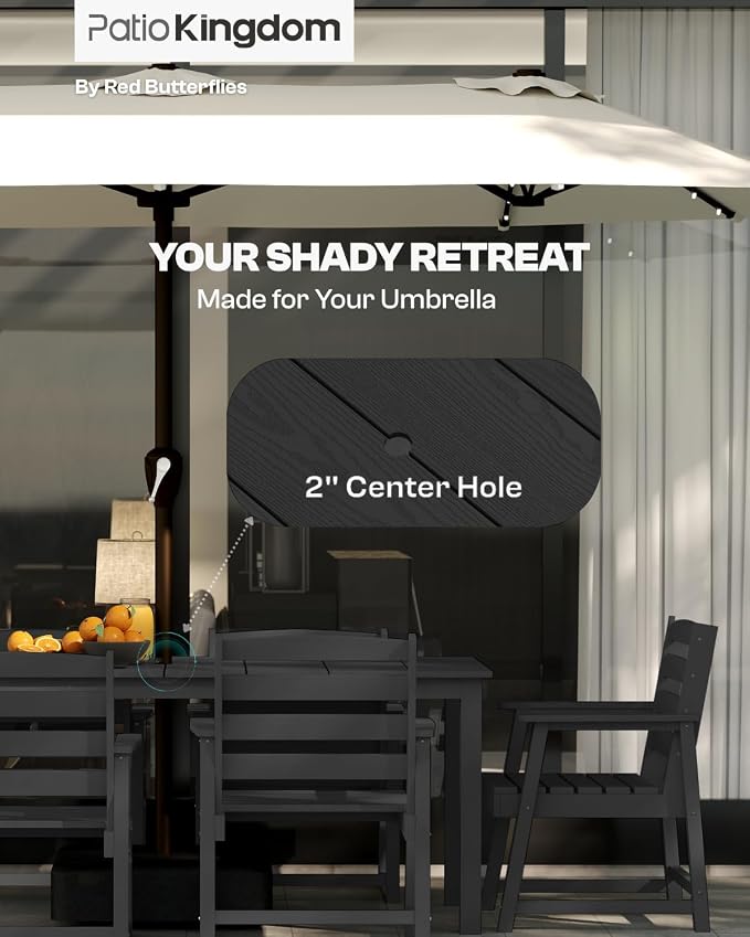 7-Piece Black Outdoor Dining Set - Image 8
