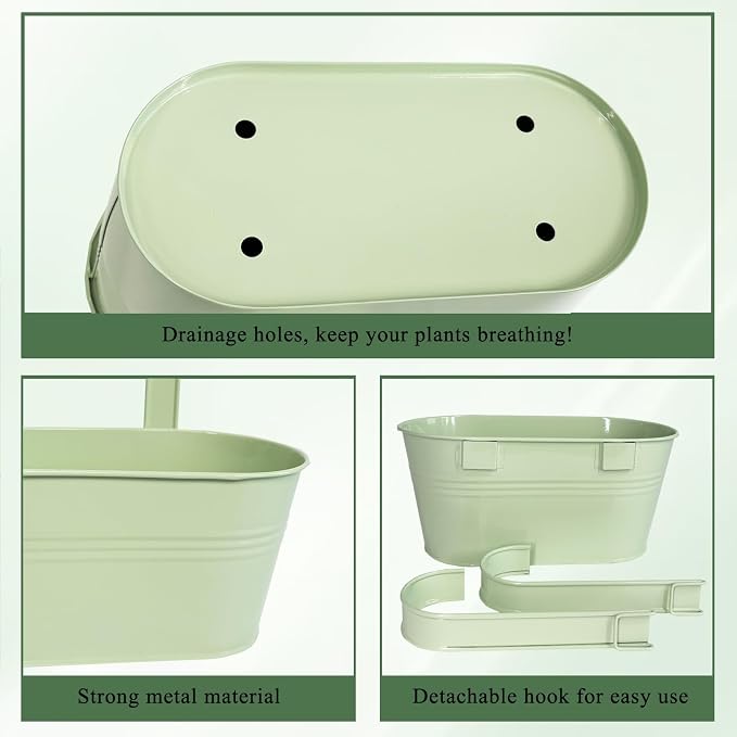 Balcony Hanging Planters Flower Pots, Fence Pot Hanging Plant Holders - Image 3