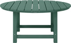 WestinTrends Malibu Low Outdoor HDPE Round Patio Coffee Table, Dark Green - Image 3