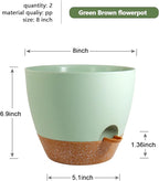 8 inch Self Watering Pots, 2 Pack Plastic Planters - Image 3