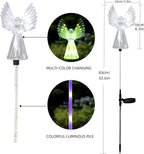 Angel Solar Lights for Cemetery, 2 Pack Solar Lights Outdoor Garden, Color - Image 3