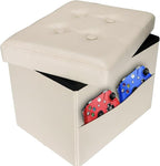 AmasSmile Storage Ottoman Folding Foot Rest Stool by AmasSmile