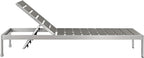 Modway Shore Aluminum Outdoor Patio Chaise Lounge Chair in Silver Gray - Image 4