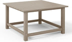 WestinTrends Malibu Low Outdoor HDPE Square Patio Coffee Table, Weathered Wood - Image 7
