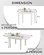 Expandable Patio Table for 4-6 Persons, Extentable Outdoor Dining Table Set - Image 3