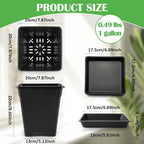 BTPLASTIK Square Plastic Planter 8 Inch, Plant Pots - Image 3