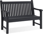 Psilvam Garden Bench, 2-Person Poly Lumber Patio Bench, All-Weather Outdoor - Image 6