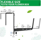 Window Box Brackets, Adjustable Planter Box Brackets, Heavy Duty Iron Flower - Image 2