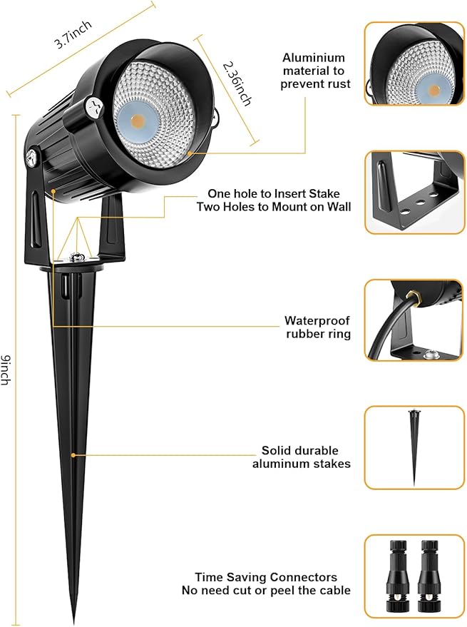 ZUCKEO 12W RGB Low Voltage Landscape Lighting Remote Control Color Changing - Image 5