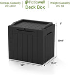 Patiowell 30 Gallon Resin Deck Box, Outdoor Storage Box - Image 6