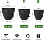 Plant Pots 12/10/9 Inch Self Watering Pots, Plastic Flower Pots, Nursery - Image 3
