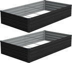 Vengarus 8x4x1FT Galvanized Raised Garden Bed Kit, Outdoor Metal Planter Box by Vengarus