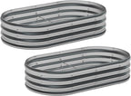 zizin 2 Pack Galvanized Raised Garden Bed Metal Oval Raised Garden Beds Outdoor - Image 6