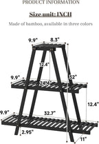 Plant Stand For Indoor Outdoor Tiered Plant Shelf 3 Tier 8 Potted Bamboo Flower - Image 7
