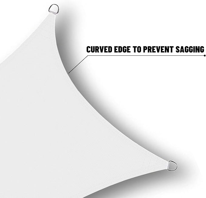 SUNNY GUARD Waterproof Sun Shade Sail 7'x9'x11.4' White Right Triangle UV Block - Image 5