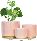Gepege Pink Indoor Plant Pots for Plants, Ceramic Planter - Image 5