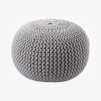 FRELISH DECOR Round Pouf Ottoman Hand Knitted 100% Cotton Pouf Foot Stool by FrelishDecor
