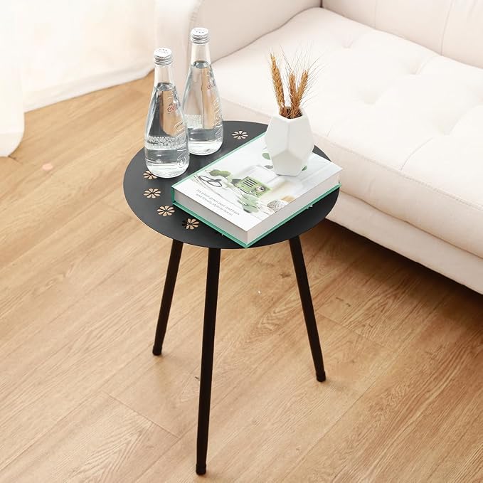 Outdoor Side Table Set of 2 Patio Round Tables - Image 6
