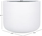SAFAVIEH Outdoor Collection Nardo White Cement Ficonstone Planter Pot - Image 3