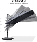 PURPLE LEAF 9' X 12' Left-right Tilt Patio Umbrella Outdoor Cantilever Swivel - Image 8