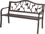 Sophia & William Outdoor Bench, Porch Bench, Garden Bench, Wrought Iron Bench by SophiaWilliam