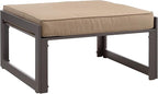 Modway Fortuna Aluminum Outdoor Patio Ottoman in Brown Mocha by Modway