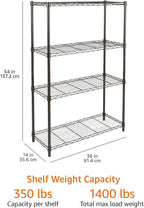 Amazon Basics 4-Shelf Adjustable Heavy Duty Steel Wire Rack Storage Shelving - Image 3