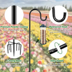 60" Shepherds Hooks for Outdoor, Heavy Duty Bird Feeder Pole for Hummingbird - Image 2
