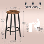 HOOBRO Bar Stools, Kitchen Round Height Stools - Image 3