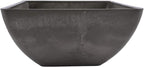 PSW Pot Collection 12x6 inch Plastic/Stone/Wood Composite Square Planter – No - Image 2