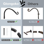 Gtongoko 2 Pack 12 Inch Plant Hangers Outdoor Metal, Plant Hooks - Image 4