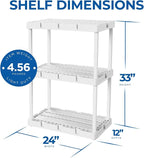 Gracious Living 2 Pack Light Duty Storage Shelves, Knect-A-Shelf 3-Shelf - Image 3