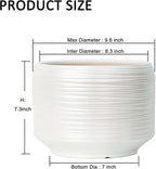 10 Inch Ceramic Plant Pot with Drainage – Large Flower Pot - Image 6