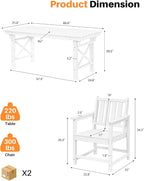 7 Pieces HDPE Outdoor Dining Set, Patio Dining Set - Image 3